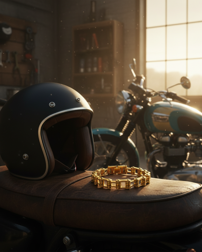 🏍️ PULSERA BIKER GOLDEN
