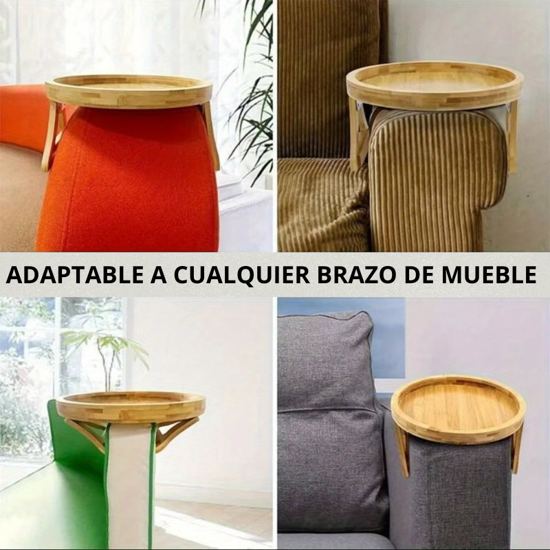 Mesa Auxiliar de Bambú Redonda- Útil, práctica y elegante