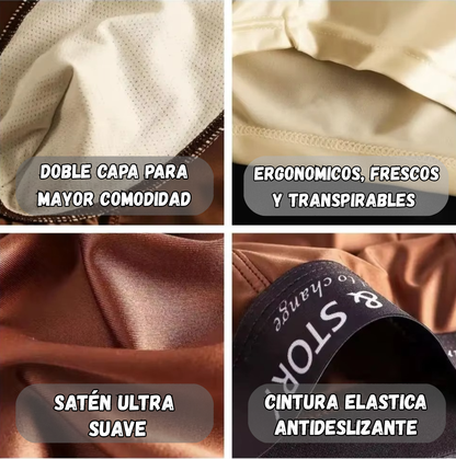 BOXER SATEN DE SEDA DE HIELO(PACK DE 3 UNIDADES)
