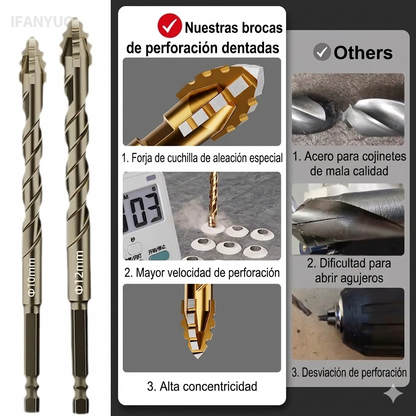 KIT DE BROCAS DE TUNGSTENO ESCALONADAS(PACK DE 4 UNIDADES)