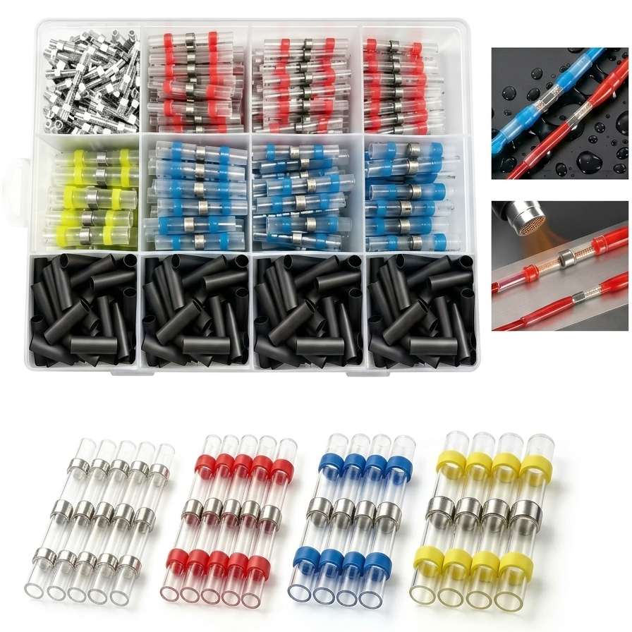 Kit Premium de Terminales Termocontraíbles con Estaño Fundible (100 pcs)
