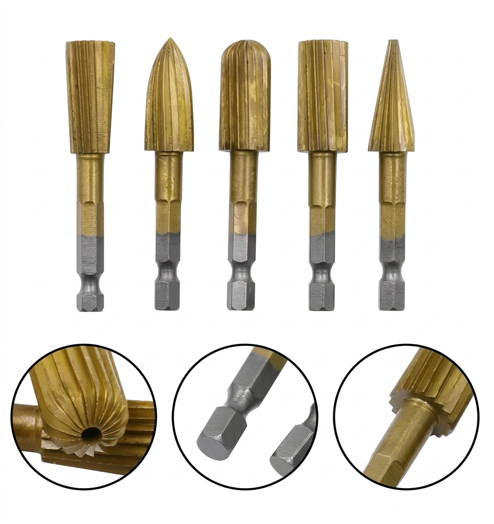 MaxGrind™ - Set Premium de Fresas Rotativas de Carburo de Alta Resistencia (5 pcs)