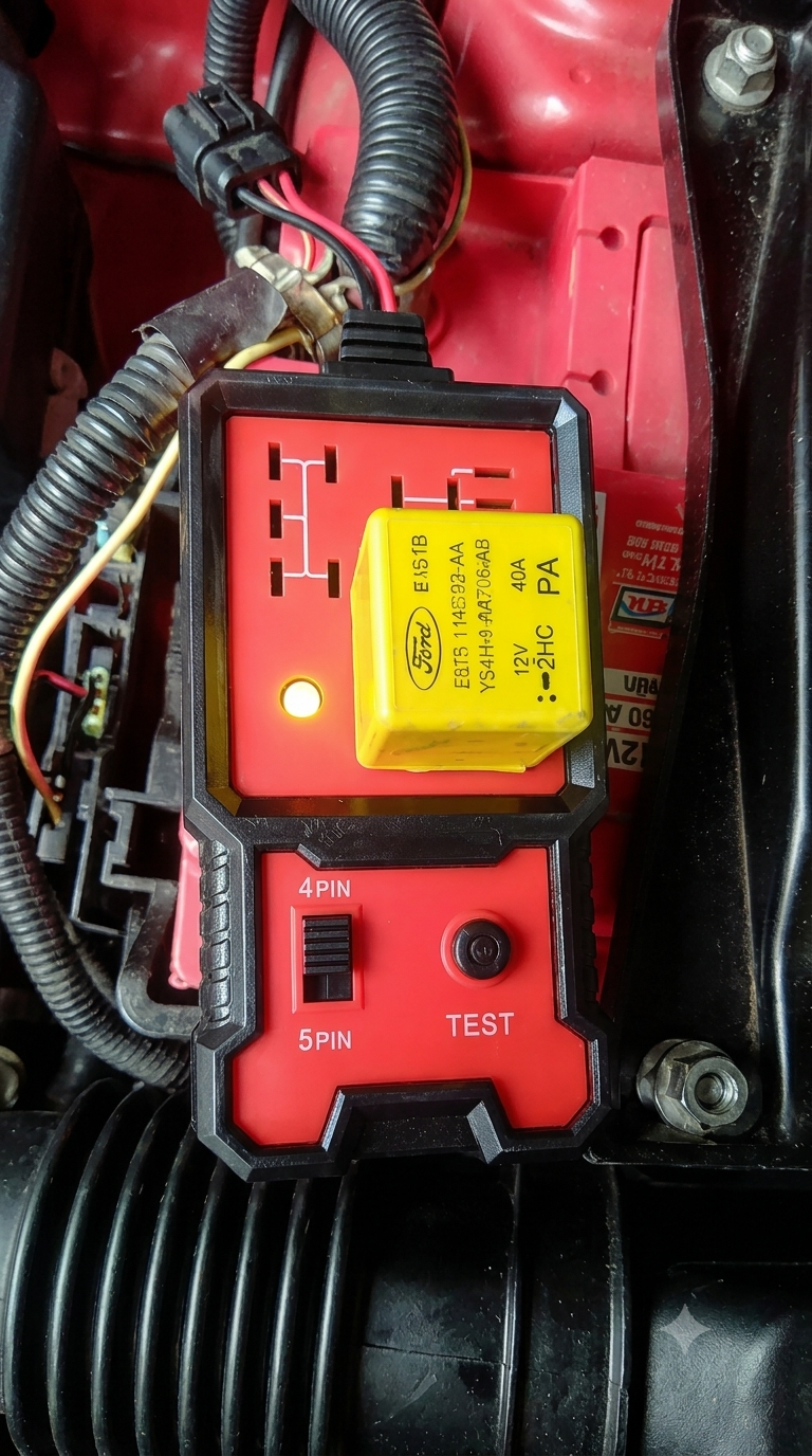 RelayCheck Pro™ – Comprobador Inteligente de Relés Automotrices 12V (4 y 5 pines)