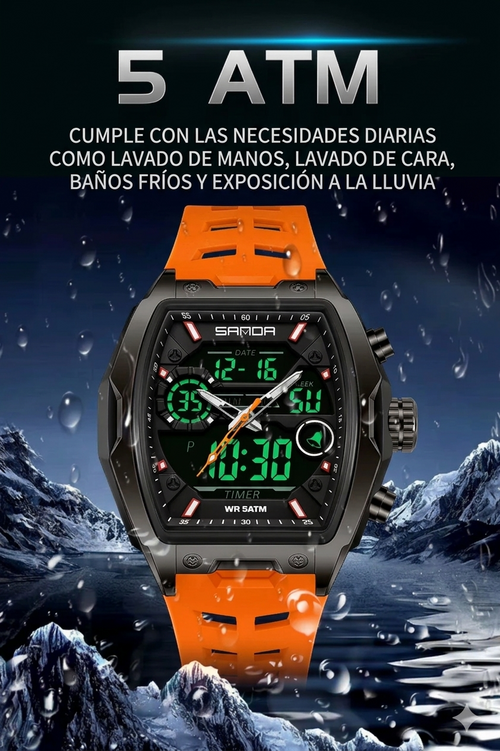 Reloj deportivo analogico y digital - DUAL ORANGE PRO