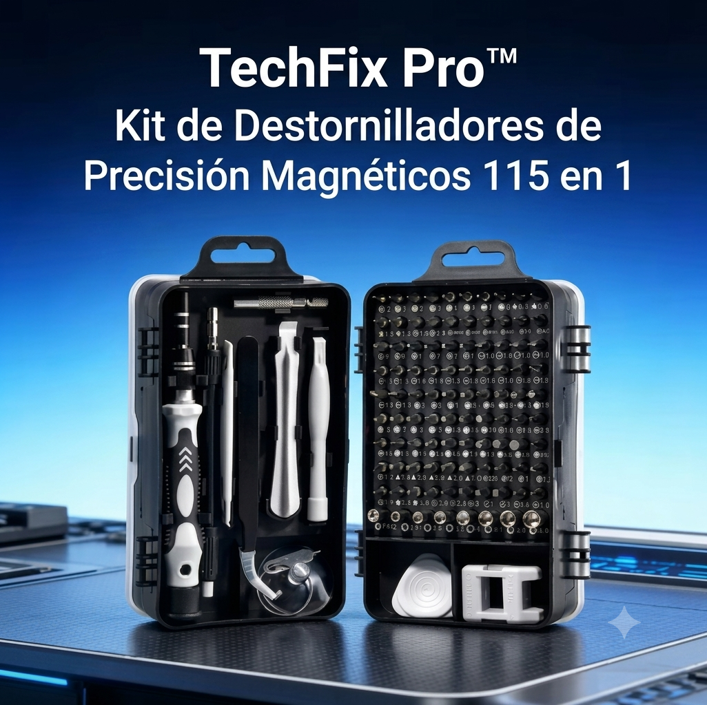 TechFix Pro™ - Kit de Destornilladores de Precisión Magnéticos 115 en 1