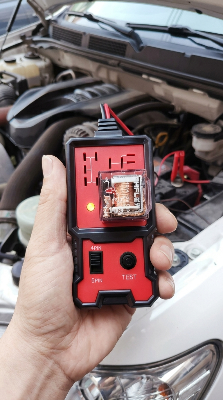 RelayCheck Pro™ – Comprobador Inteligente de Relés Automotrices 12V (4 y 5 pines)