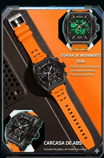Reloj deportivo analogico y digital - DUAL ORANGE PRO