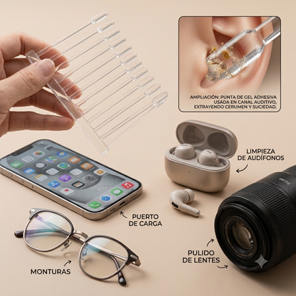 PureGel Stick™ – Kit de Varitas Limpiadoras Adhesivas Multiusos de Precisión (24 unidades)