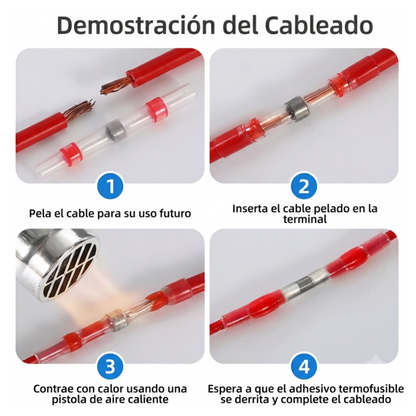 Kit Premium de Terminales Termocontraíbles con Estaño Fundible (100 pcs)