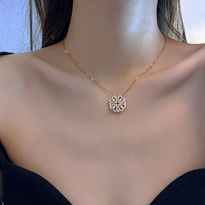 🍀 Collar Trébol de Corazones💖 – Tu amuleto de amor y suerte💫