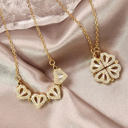 🍀 Collar Trébol de Corazones💖 – Tu amuleto de amor y suerte💫