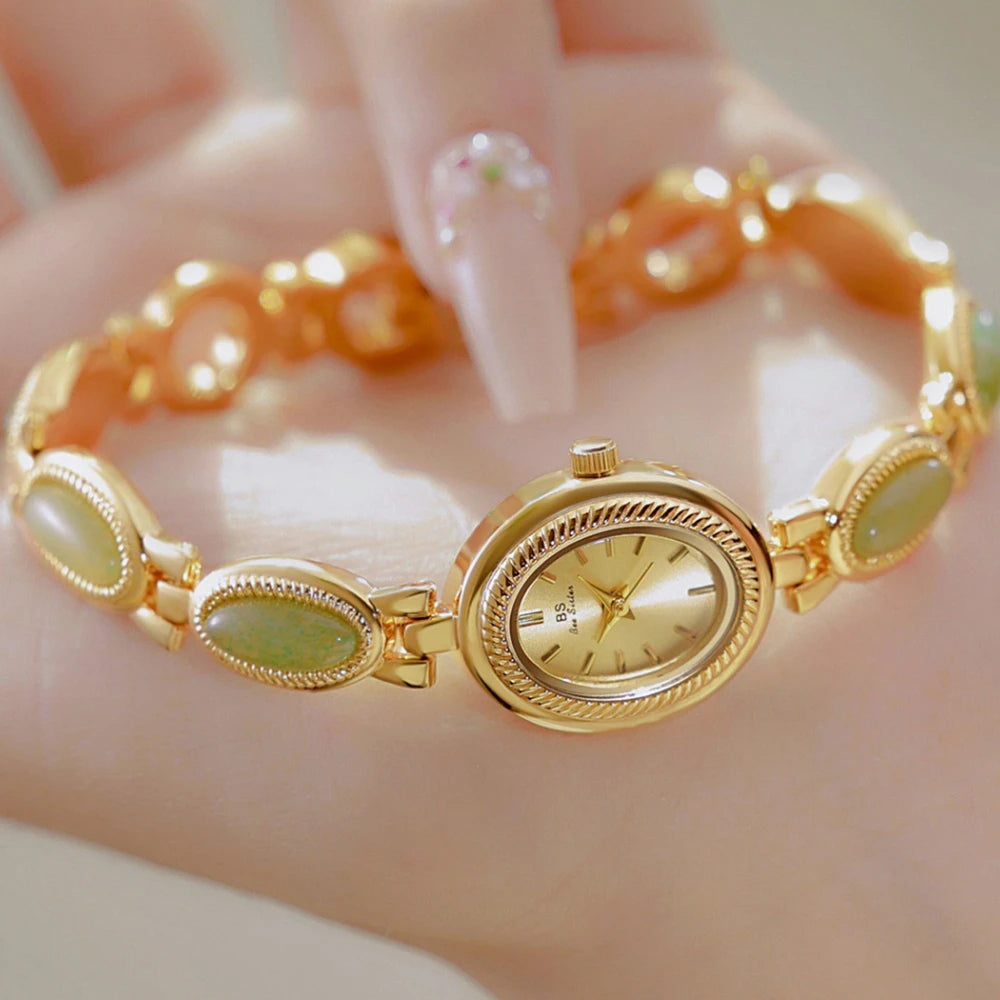 RELOJ DE PIEDRAS DE LUJO DE JADE💚