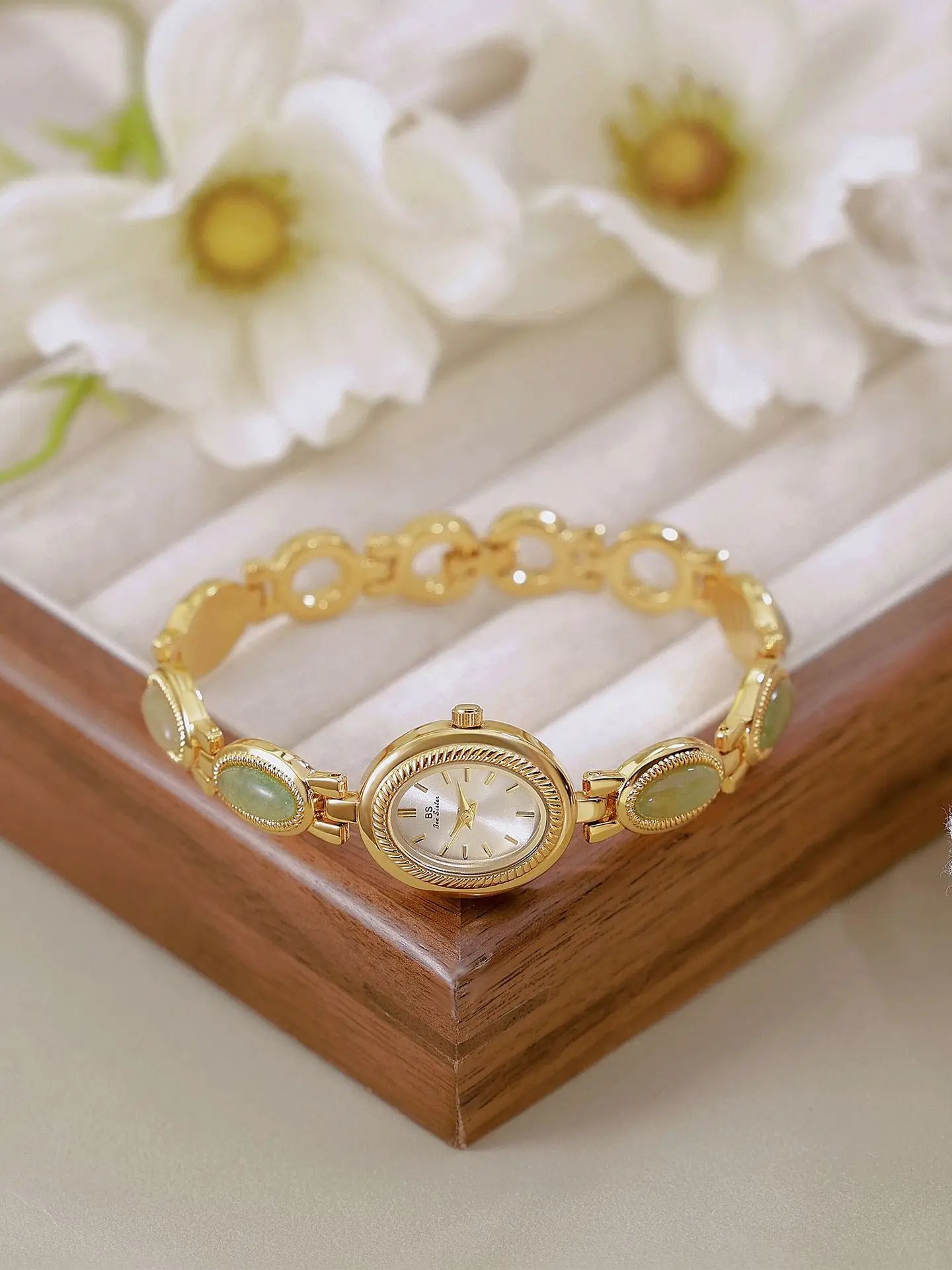 RELOJ DE PIEDRAS DE LUJO DE JADE💚