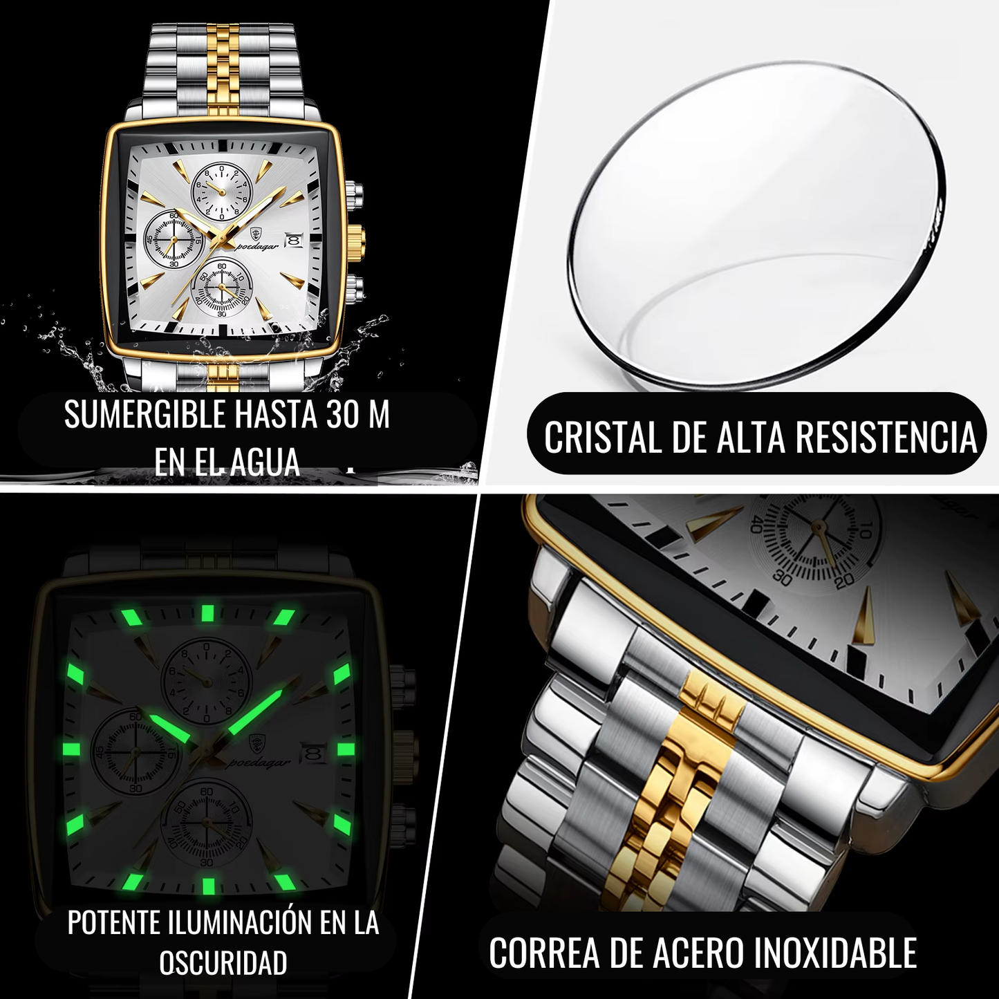 ⌚ RELOJ GOLDEN WHITE DE LUJO – El Poder Se LLeva en la Muñeca💪
