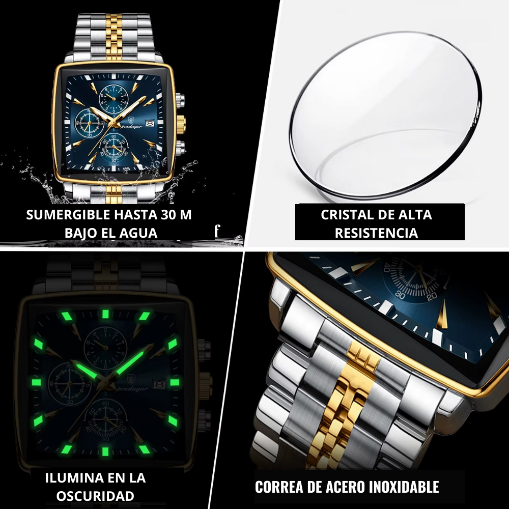 ⌚ RELOJ GOLDEN BLUE DE LUJO – El Poder Se LLeva en la Muñeca💪