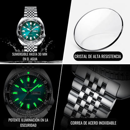 ⌚ RELOJ DE LUJO POEDAGAR GREEN POWER💪