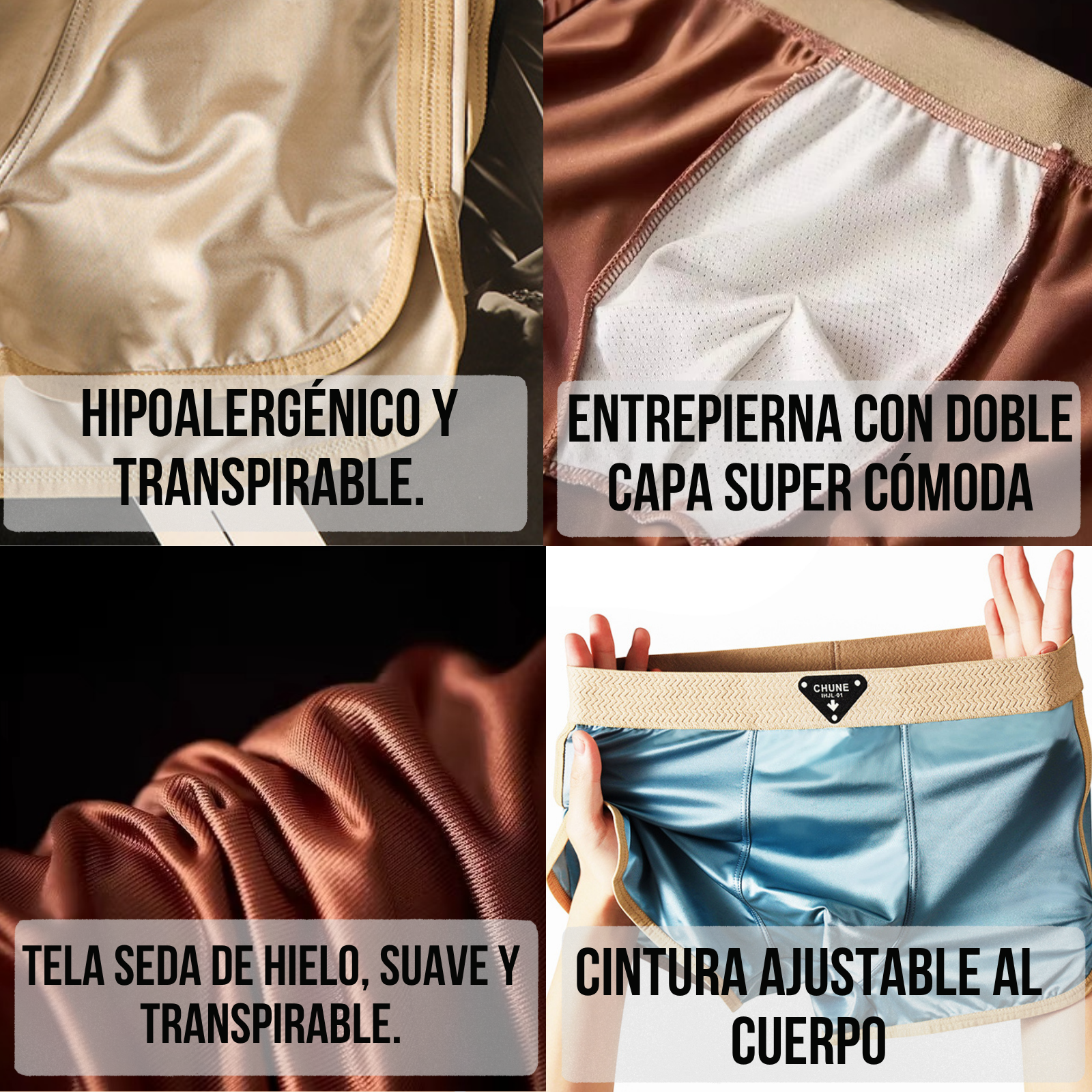 BOXERS SEDA DE HIELO (PACK DE 3 UNIDADES)