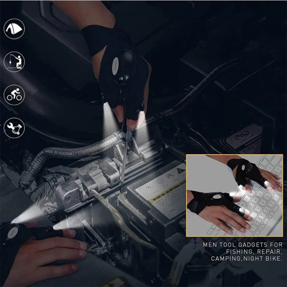 🔦Guantes LED Multifuncionales – Iluminación en tus Manos🖐️
