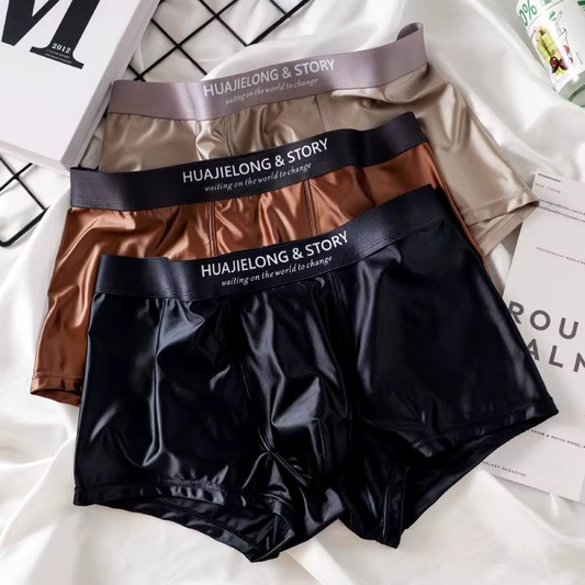 BOXER SATEN DE SEDA DE HIELO(PACK DE 3 UNIDADES)