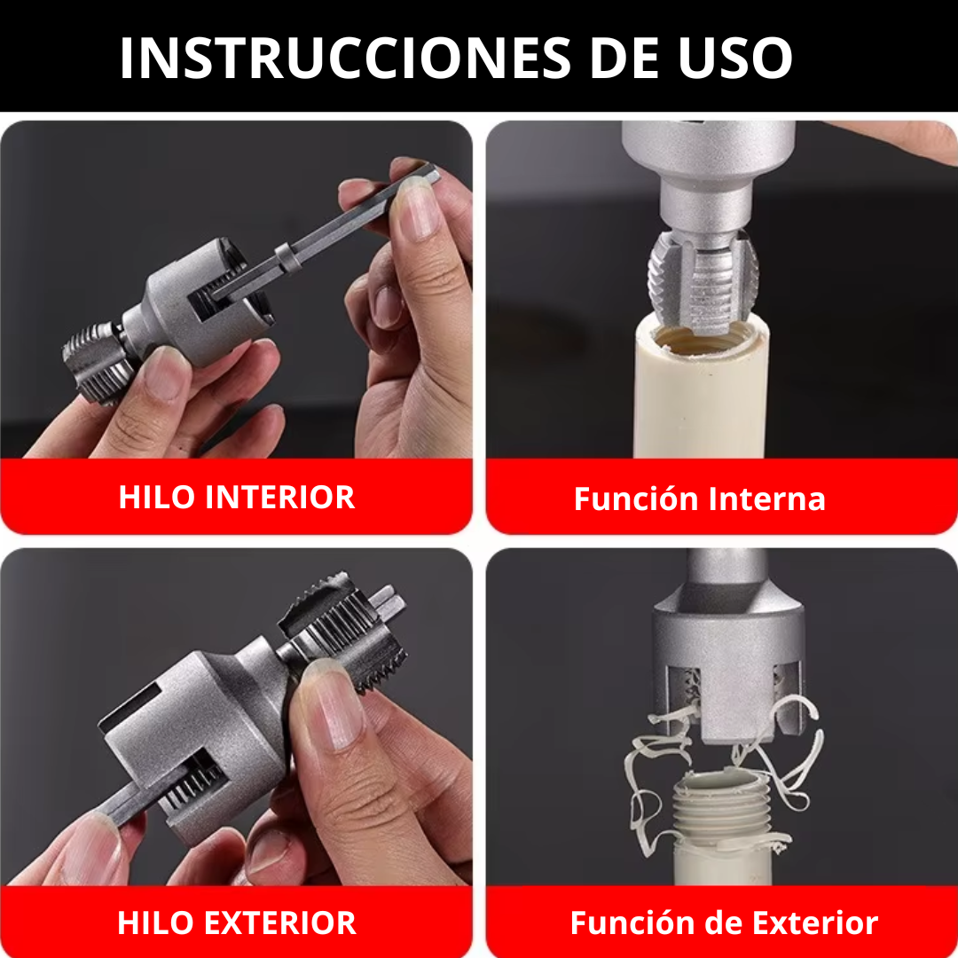PACK DE HERRAMIENTA DE ROSCADO PARA TUBERÍA(1/2" y 3/4")