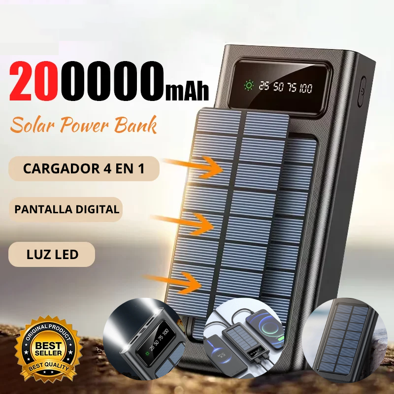 CARGADOR SOLAR PÓRTATIL 4 EN 1🔋☀️